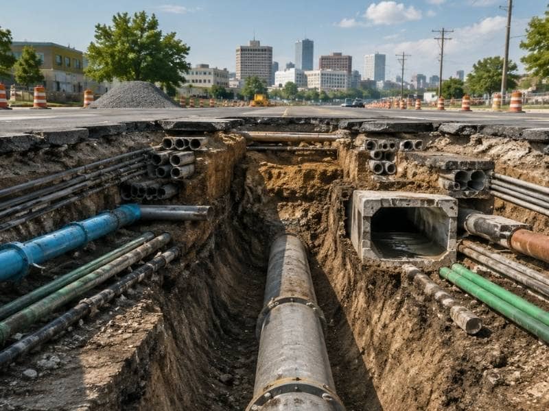 Pipeline engineering for a utility crossing beneath a Memphis roadway with existing underground lines